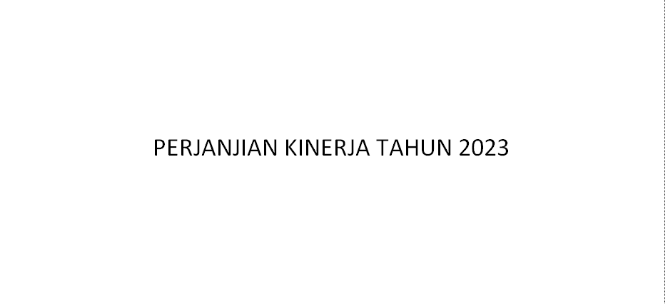 PERJANJIAN KINERJA TAHUN 2023